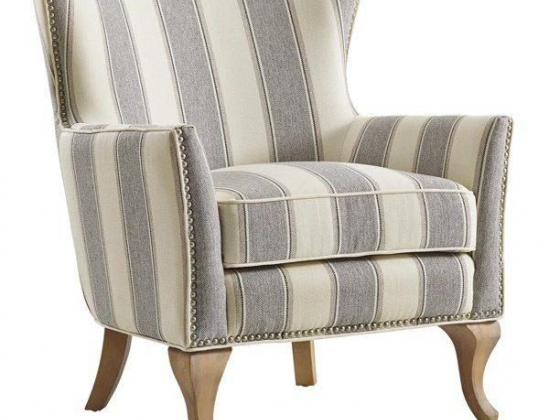 Woven Paths Accent Chair, Gray Stripe
