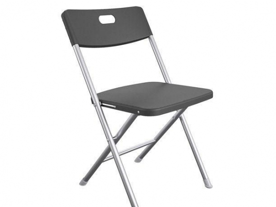 Mainstays Resin Seat & Back Folding Chair, Black