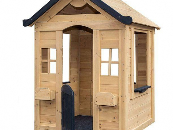 Be Mindful Natural Solid Wood Finish Outdoor Backyard Kids Playhouse