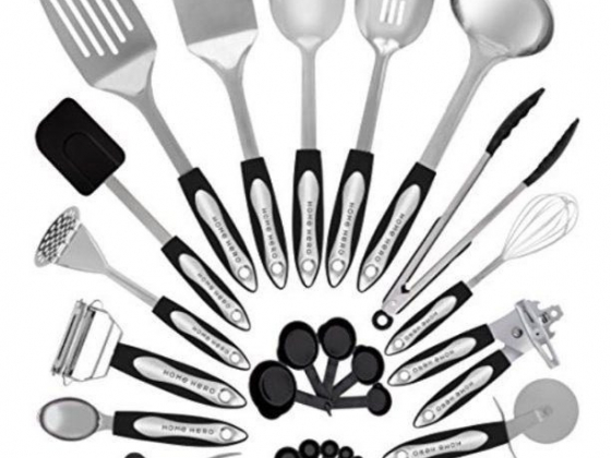 Home Hero Stainless Steel Kitchen Utensil Set 25 Cooking Utensils Nonstick Cookware Set with Spatula