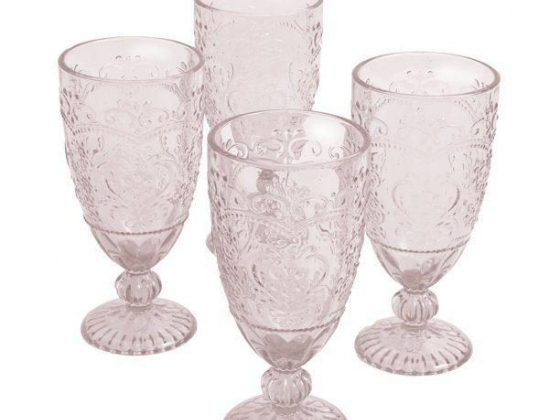 The Pioneer Woman Amelia 14.7-Ounce Rose Tea Goblets, Set of 4