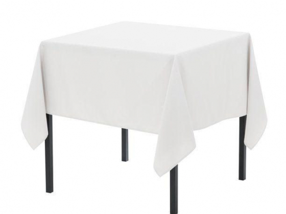 Your Chair Covers - 60 x 60 Inch Square Polyester Tablecloth White