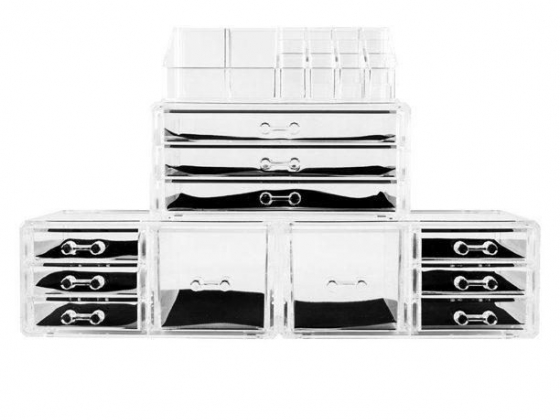 Ktaxon 11Pcs Drawers Acrylic Makeup Jewelry Organizer Holder Box Display Rack Tower