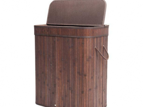 Zimtown Bamboo Laundry Hamper Basket Sorter Bin Organizer Lid Washing Room