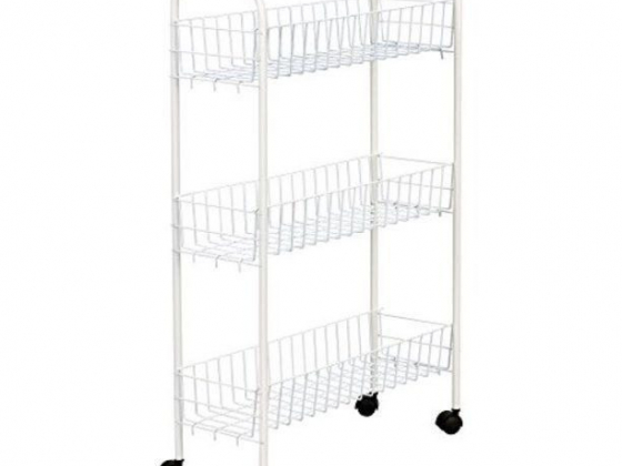 household essentials 05121 slim line 3-tier metal storage cart | laundry room rolling organizer |