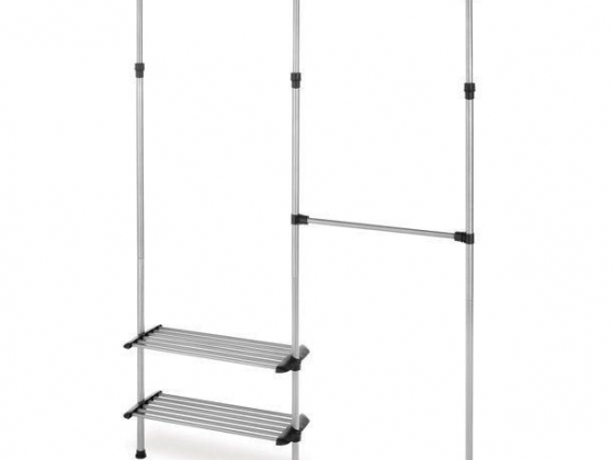 Whitmor 2 Shelf , 2 Rod Closet System , Adjustable Steel Closet Organizer, 10" x 50.45" x 61"