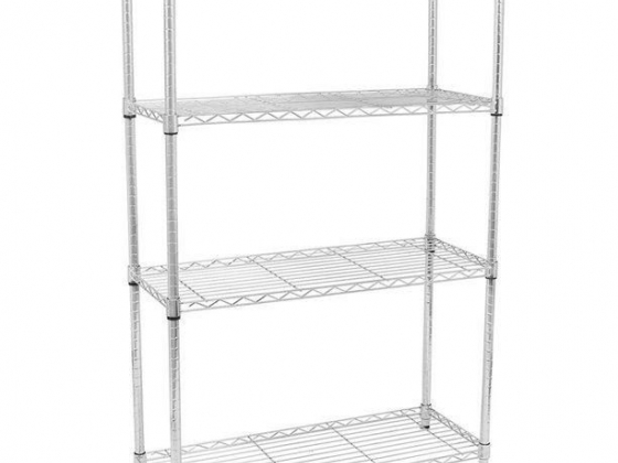 4-Shelf Metal Storage Rack Heavy Duty Wire Shelving Unit Adjustable Kitchen Garage Organizer Rack
