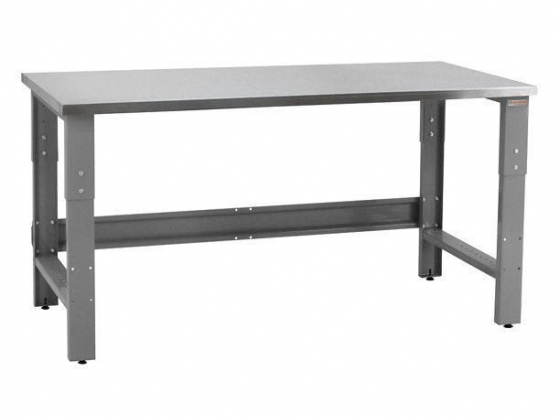 Roosevelt Workbench With Stainless Steel Top, 1,200 lb Capacity, 24" Depth 48" Length, 30"-36”