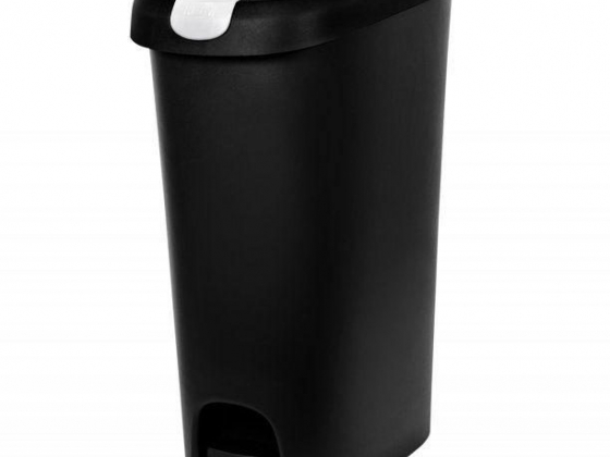 12-gallon Hefty Slim Lockable StepOn Trash Can, Black