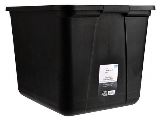 Mainstays 20 Gallon Latching Storage Container, Black Base and Lid