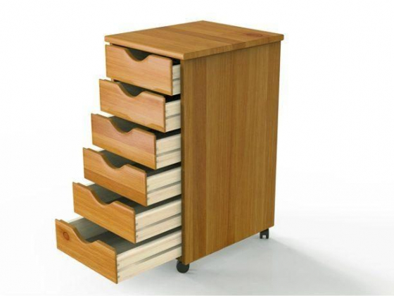Adeptus Wood Rolling Craft Storage Drawers