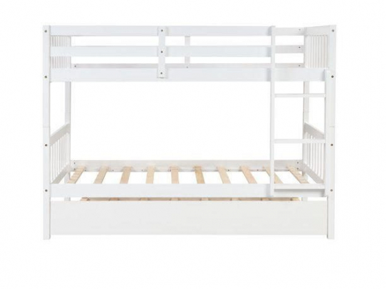 Twin Over Twin Convertible Bunk Bed, Teens Solid Wood Bedroom Bunk Bed, Guest Room Furniture