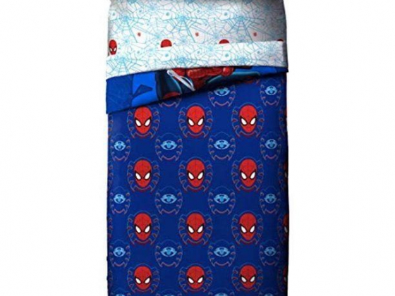 Jay Franco Spider-Man Toddler Polyester Bedding Set, Toddler Bed, Blue, 4-Pieces