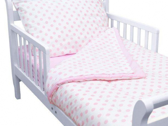 TL Care 4-Piece 100% Cotton Percale Toddler Bedding Set, Pink