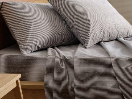 Dawn 3-Piece Microfiber Sheet and Pillowcase Set in Gray Stripe, Fits Twin/Twin XL, Soft, Durable