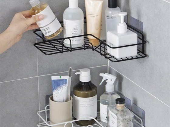Bathroom Shower Shelf Toilets Corner Bath Wall Mount Rack Storage Holder Organizer