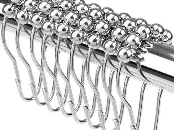 HOTBEST Rustproof Shower Curtain Rings, Stainless Steel Heavy Duty Roller Double Glide Shower Hooks