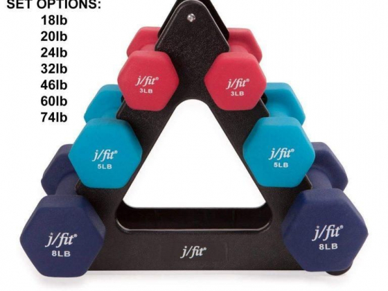 j/fit Double Neoprene Coated Workout Weights Non-Chip and Flake, 32 Lbs.