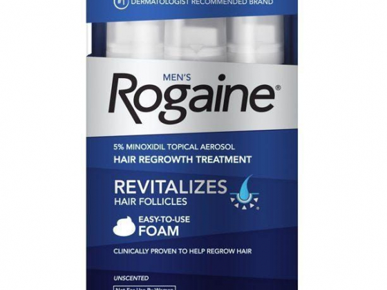 Men's Rogaine 5% Minoxidil Foam for Hair Regrowth, 3-month Supply