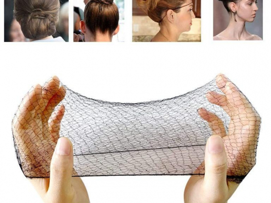 50PCS Hair Nets Invisible Elastic Edge Mesh Bun Hair Nets for Ballet Dance 20" Black