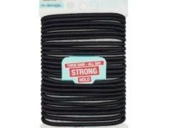 Scunci No Damage For Thick Hair Black Elastic Hair Bands