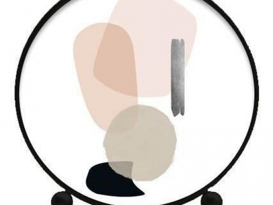 Metal Tabletop Sign, Geometric Pattern