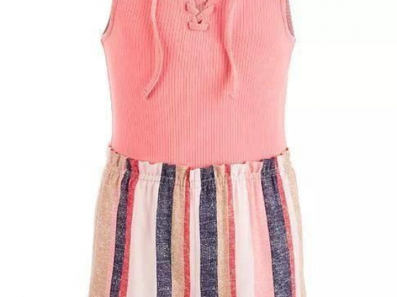 Epic Threads Girls 7-16 Lace-Up Striped Romper