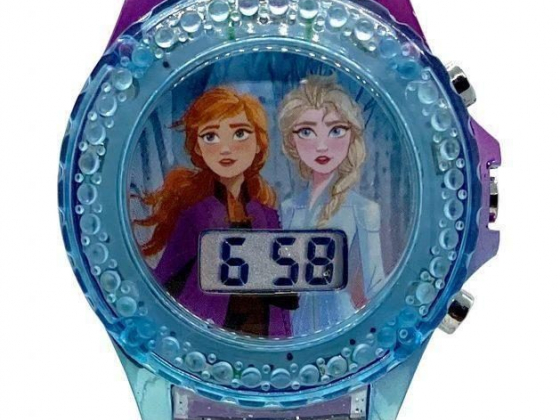 Accutime Kid's Frozen 2 Digital Glitter Silicone Strap Watch 34mm