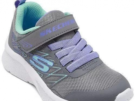 Skechers Little Girls Microspec - Bold Delight Stay-Put Closure Running Sneakers from Finish Line