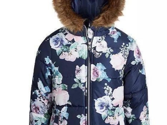 S Rothschild & CO Big Girls Floral-Print Bubble Jacket