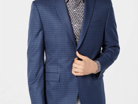 Michael Kors Men's Classic-Fit Blue/Navy Check Sport Coat