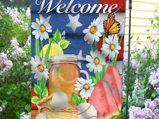 Anley 1-ft W x 1.5-ft H American Garden Flag