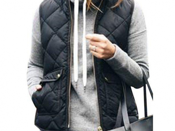 Karuedoo Winter Women Sleeveless Zipper Waistcoat Vest Coat Jacket Warm Slim Outwear