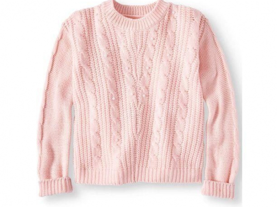 Pink Angel Girls Pearl Cable Knit Sweater, Sizes 4-16