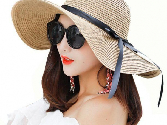 Coxeer Travel Foldable Wide Brim Bowknot UV Protection Floppy Summer Cap Sun Hat for Women Girl