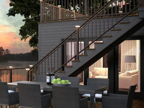 Deckorators Classic aluminum 6-ft x 2.25-in x 36-in Weathered Brown Aluminum Deck Stair Rail Kit Squ