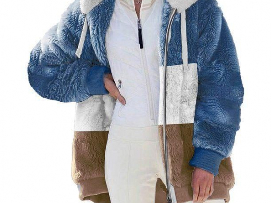 oiangi North Face Outerwear Womens Warm Faux Coat Jacket Winter Zipper Long Sleeve Outerwear