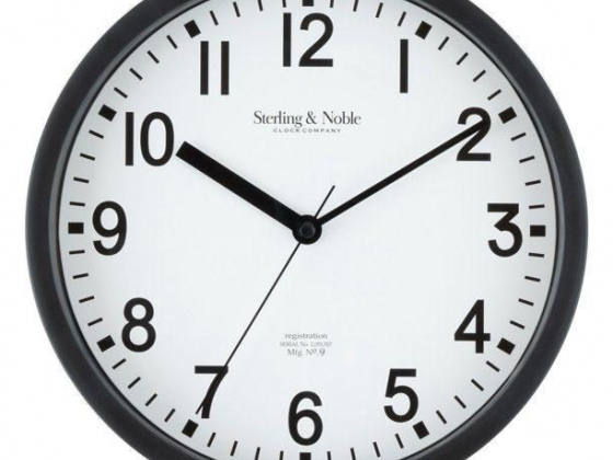 Mainstays Basic Indoor 8.78" Black Analog Round Modern Wall Clock