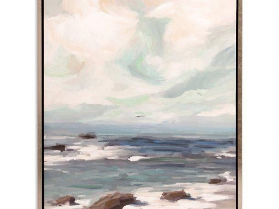 Patton Wall Decor Stormy Shore Coastal Framed Canvas Art