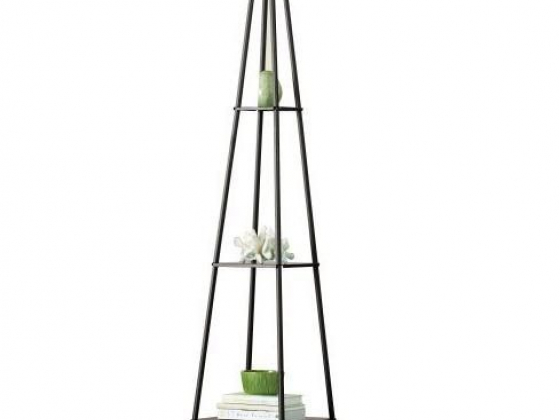 Mainstays Charcoal Metal Transitional Etagere Shelf Floor Lamp 69"H