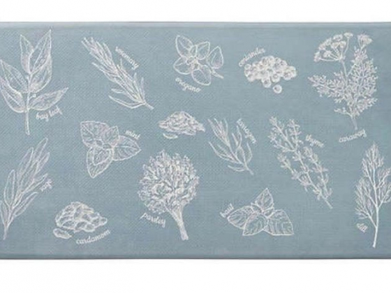 Bee & Willow™ Herb Glossary 20" x 36" Comfort Kitchen Mat in Natural