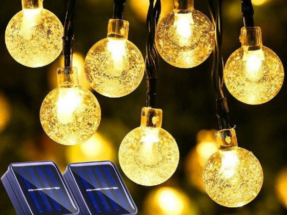 15FT 30 LED Battery Operated Outdoor Globe String Lights, 2 Modes Decorative Fairy Lights for Indoor