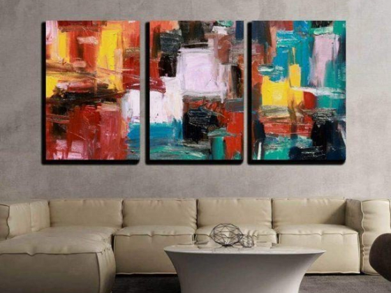 Wall26 3 Piece Canvas Wall Art - Abstract Painting - Modern Home Decor Stretched and Framed Ready to