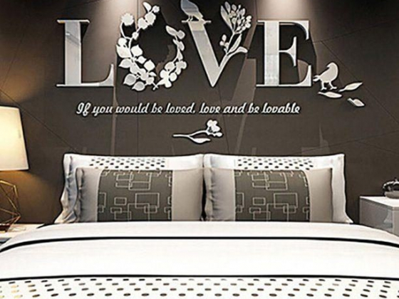Iuhan Stylish Removable 3D Leaf LOVE Wall Sticker Art Vinyl Decals Bedroom Decor