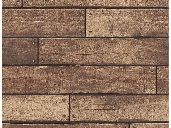 Brewster Home Fashions Weathered Brown Nailhead Plank Wallpaper