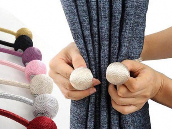 1pc Magnetic Pearl Ball Curtain Tiebacks Alloy Holdbacks Buckle Clips Accessory