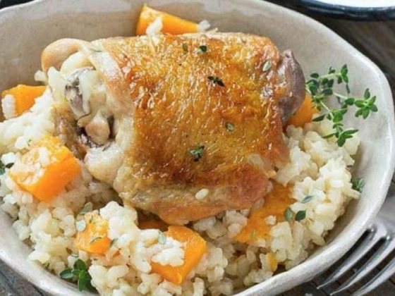 One-Pot Chicken + Rice Bake