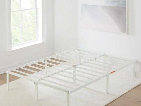 Mainstays 14" Heavy Duty White Steel Slat Bed Frame, Queen