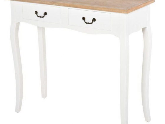 HOMCOM Entryway Console Table with 2 Convenient Storage Drawers, Tabletop for Display