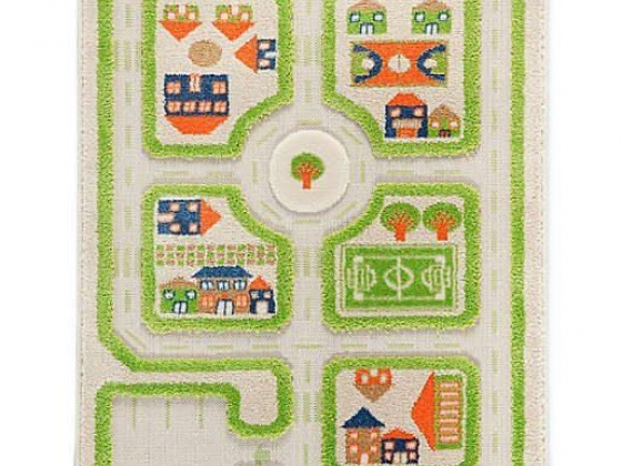 IVI Traffic 2'7" x 3'8" 3-Dimensional Play Rug in Green